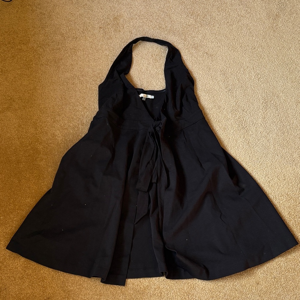 Boden Black Halter Tank Top black 4R 4 tie front open front